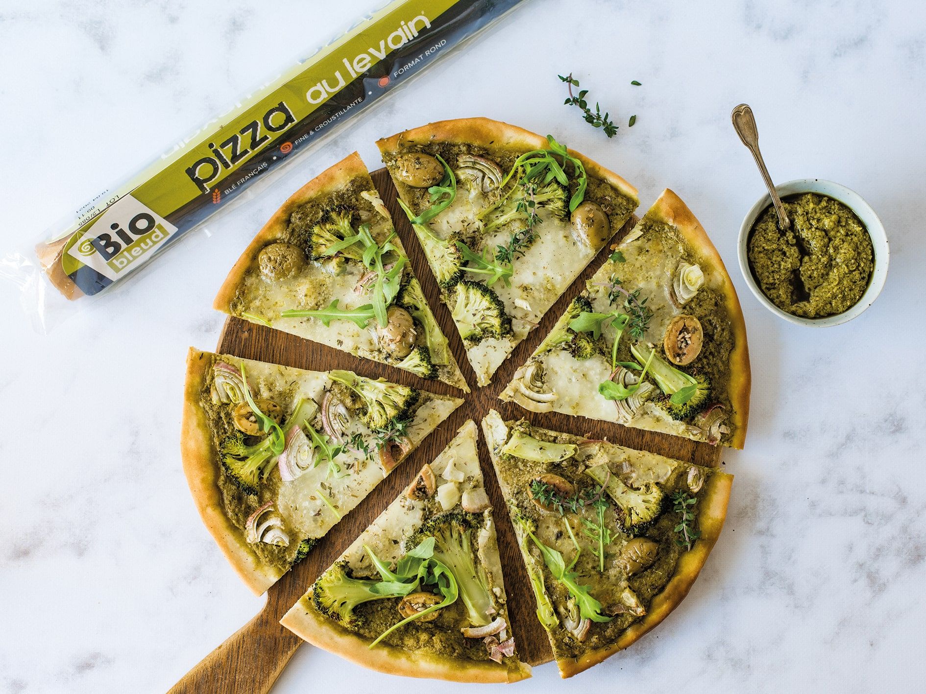 Pizza verte au pesto Biobleud